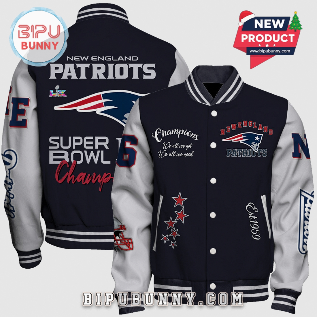 New England Patriots Champions Edition Varsity Jacket New England Patriots Champions Edition Varsity Jacket