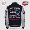 New England Patriots Super Bowl LX Champions Varsity Jacket back view.!