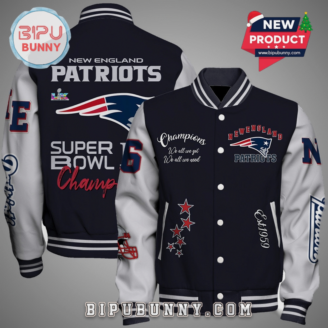 New England Patriots Champions Edition Varsity Jacket New England Patriots Champions Edition Varsity Jacket