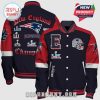 New England Patriots Letterman Jacket featuring team logos and Super Bowl emblems.!