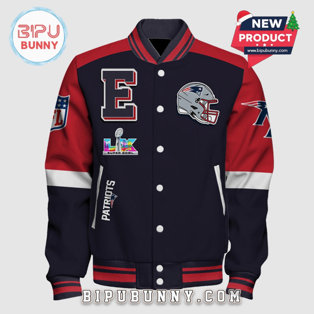New England Patriots Super Bowl Champions Fan 3D Varsity Jacket New England Patriots Super Bowl Champions Fan 3D Varsity Jacket