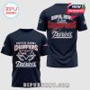Front and back view of a New England Patriots Super Bowl Champions t-shirt!