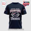 Navy T-shirt with 'Super Bowl Champions' and Patriots logo graphic design.!