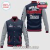 New England Patriots Super Bowl LIII Champions varsity jacket with team logos and lettering.!