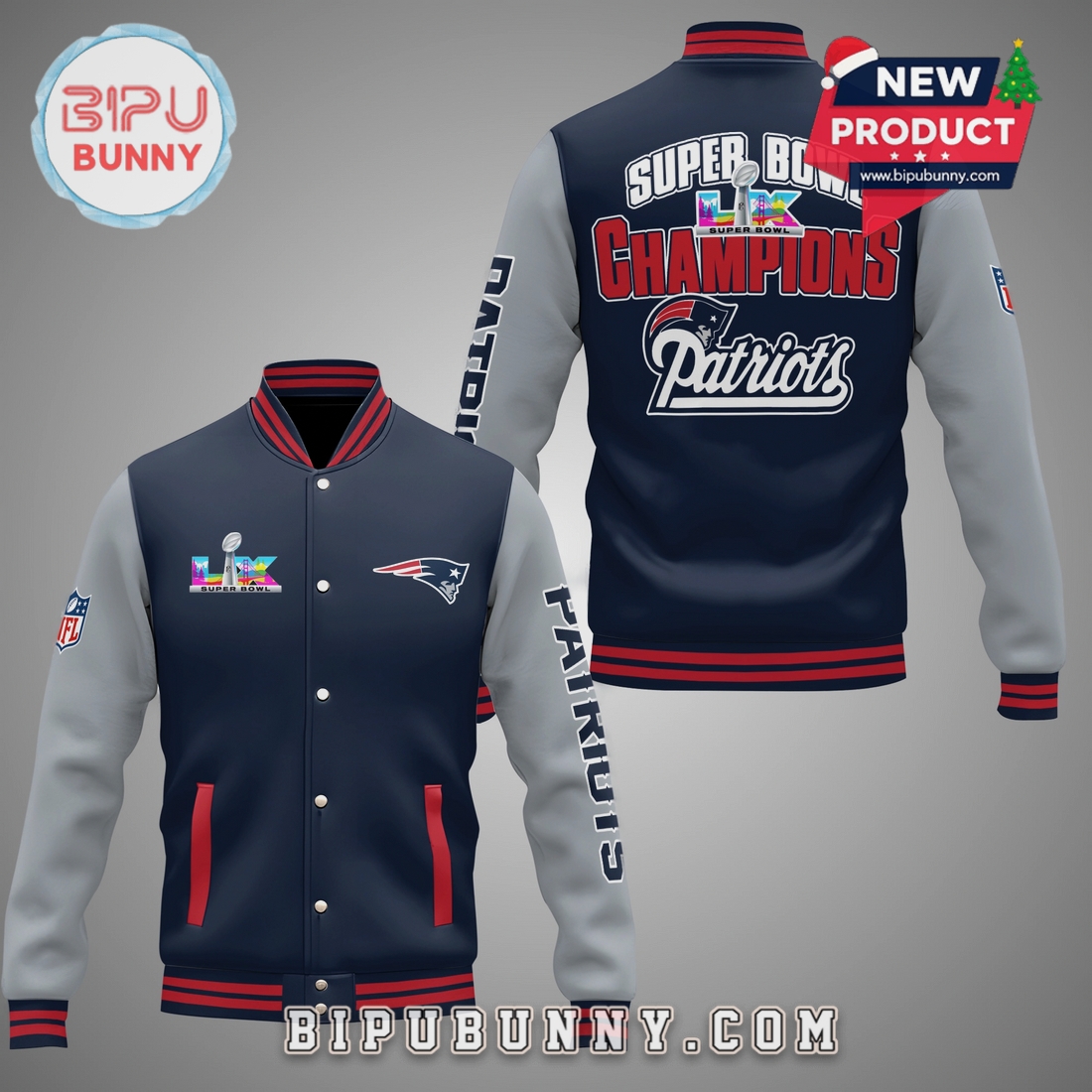 New England Patriots Super Bowl Champions LX Varsity Jacket New England Patriots Super Bowl Champions LX Varsity Jacket