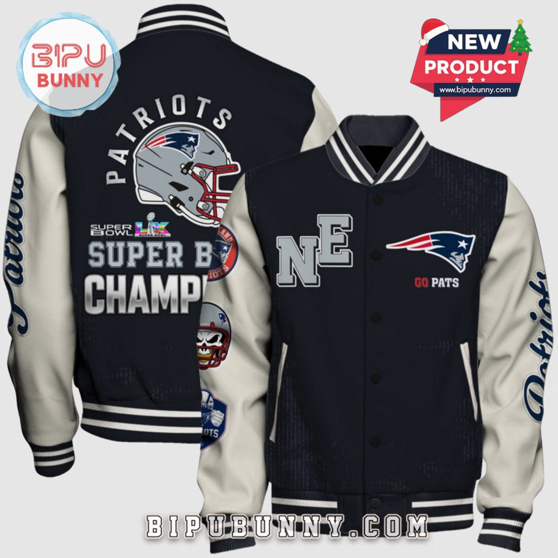 New England Patriots Super Bowl Champions Premium Varsity Jacket New England Patriots Super Bowl Champions Premium Varsity Jacket