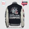 Patriots Super Bowl Champions Varsity Jacket featuring a helmet and Super Bowl LIII logo!