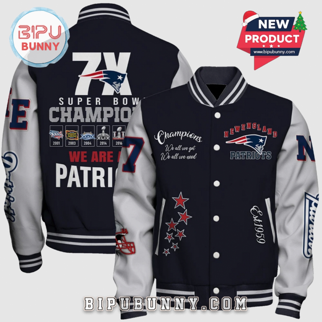 New England Patriots Super Bowl Champions Varsity Jacket New England Patriots Super Bowl Champions Varsity Jacket