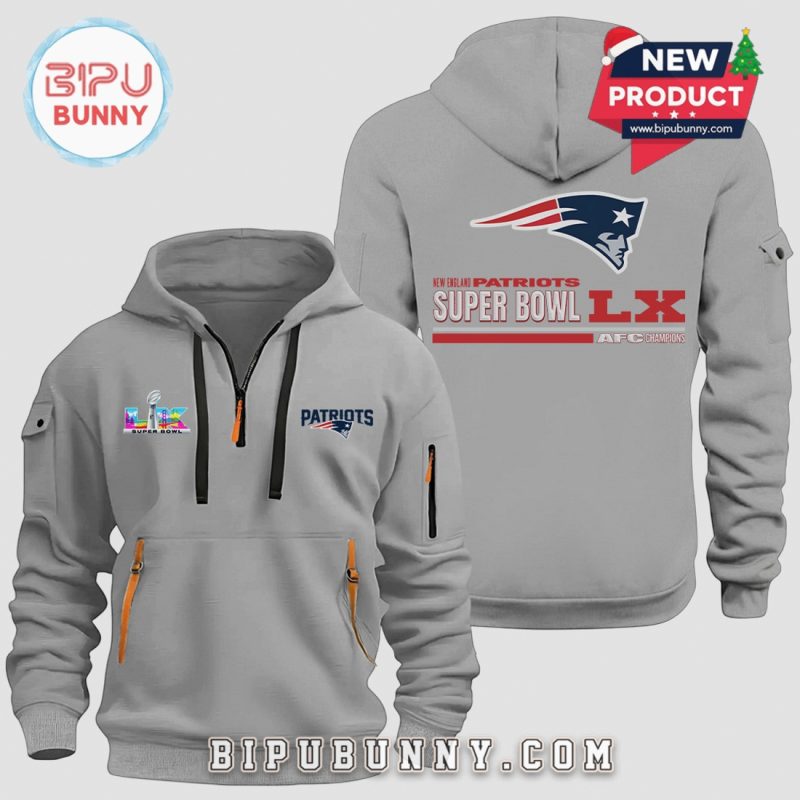 New England Patriots Super Bowl LX AFC Champions Half-Zip Hoodie