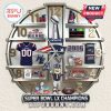 Patriots Super Bowl LX Champions themed clock with football memorabilia and 'We all we got, we all we need' quote.!