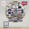 New England Patriots themed clock featuring team memorabilia and Super Bowl LX Champions text.!