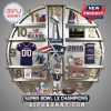 Patriots Super Bowl LX Champions clock design featuring team memorabilia and colors.!