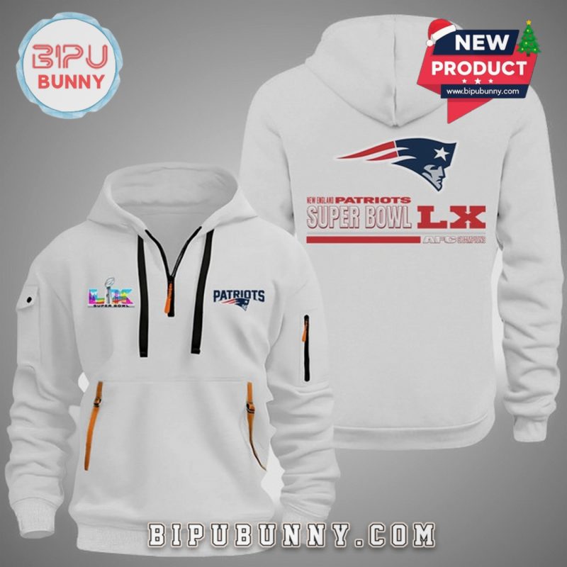 New England Patriots Super Bowl LX Champions Half-Zip Hoodie