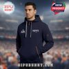 Navy hoodie featuring Patriots text/logo, and Super Bowl LIX logo on the chest.!