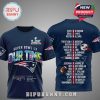 Patriots Super Bowl LX shirt with team logo and player names design.!