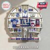 New York Giants wall clock featuring team logos, jersey, stadium, and championship trophy.!