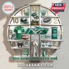 New York Jets themed wall clock featuring team merchandise as hour markers.!