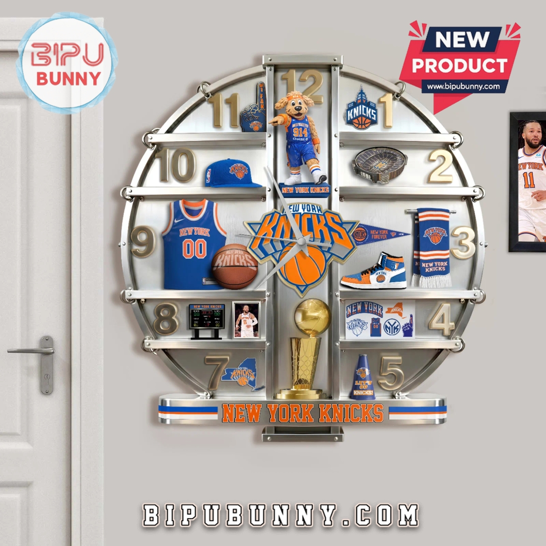 New York Knicks 3D Visual Effect Home Decor Wall Clock New York Knicks 3D Visual Effect Home Decor Wall Clock