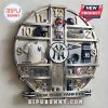 New York Yankees themed clock with baseball accessories and team memorabilia!
