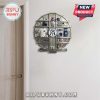 New York Yankees themed clock displaying team memorabilia at each hour mark.!