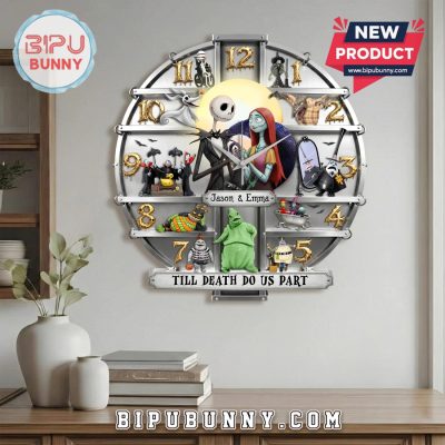 Nightmare Before Christmas Personalized Couple 3D Wall Clock