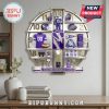 Novelty wall clock with Northwestern Wildcats sports theme and silver colored frame.!