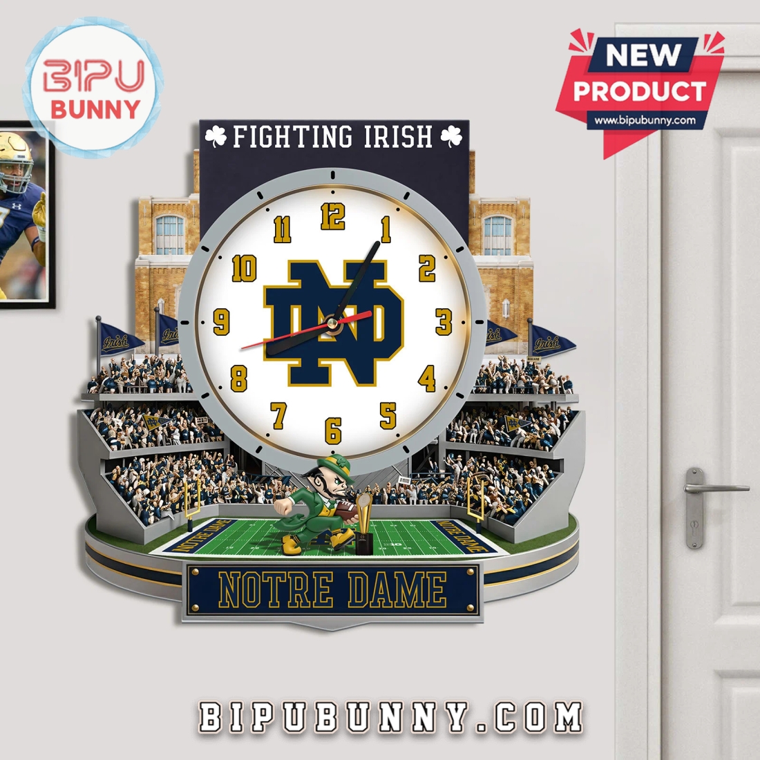 Notre Dame Fighting Irish 3D Stadium Decorative Wall Clock Notre Dame Fighting Irish 3D Stadium Decorative Wall Clock