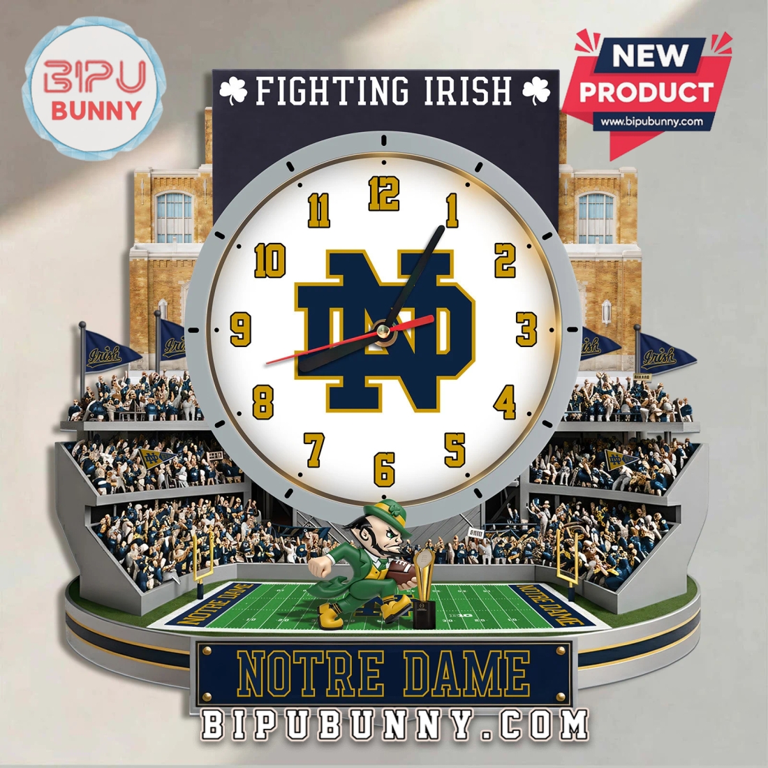 Notre Dame Fighting Irish 3D Stadium Decorative Wall Clock Notre Dame Fighting Irish 3D Stadium Decorative Wall Clock