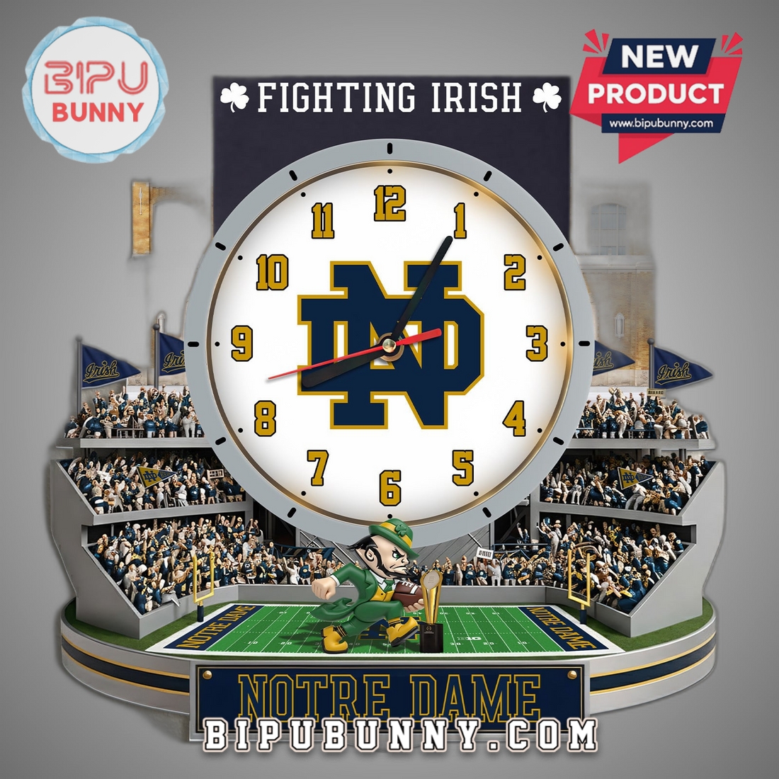 Notre Dame Fighting Irish 3D Stadium Decorative Wall Clock Notre Dame Fighting Irish 3D Stadium Decorative Wall Clock