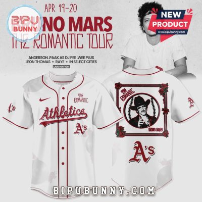 Oakland Athletics Bruno Mars Romantic Tour Baseball Jersey