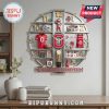 Ohio State Buckeyes themed wall clock features team memorabilia in place of numbers!