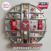 Ohio State Buckeyes themed clock with OSU football memorabilia inside the clock face.!