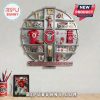 Ohio State Buckeyes themed clock with miniature football gear and memorabilia on shelves.!