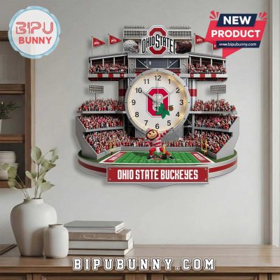 Ohio State Buckeyes Stadium 3D Effect Decorative Wall Clock