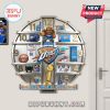 Oklahoma City Thunder themed wall clock featuring team merchandise.!