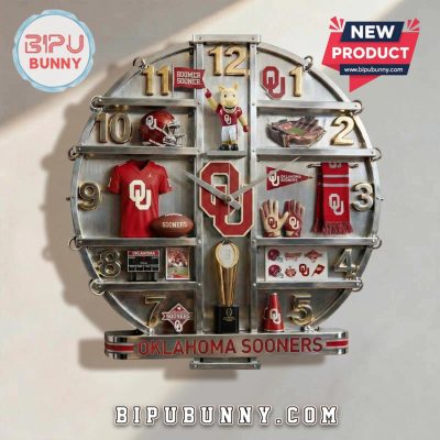 Oklahoma Sooners 3D Visual Effect Home Decor Wall Clock