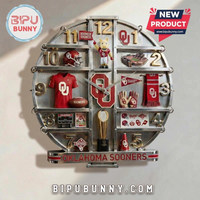 Oklahoma Sooners 3D Visual Effect Home Decor Wall Clock Oklahoma Sooners 3D Visual Effect Home Decor Wall Clock