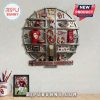 Oklahoma Sooners clock with team memorabilia displayed on shelves around the clock face.!