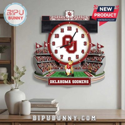 Oklahoma Sooners Stadium 3D Effect Decorative Wall Clock