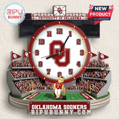 Oklahoma Sooners Stadium 3D Effect Decorative Wall Clock