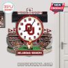 Oklahoma Sooners stadium design wall clock with mascot and OU logo.!