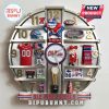 Ole Miss Rebels wall clock featuring football memorabilia and school branding elements as hour markers.!