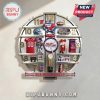 Ole Miss Rebels themed wall clock with team symbols and logos marking the hours.!