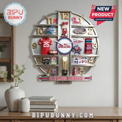 Ole Miss Rebels Novelty Fan Gear Team Logo Wall Clock