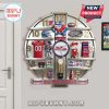 Ole Miss Rebels themed wall clock with team merchandise as hour markers!