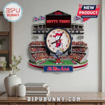 Ole Miss Rebels Stadium 3D Visual Effect Wall Decor Clock