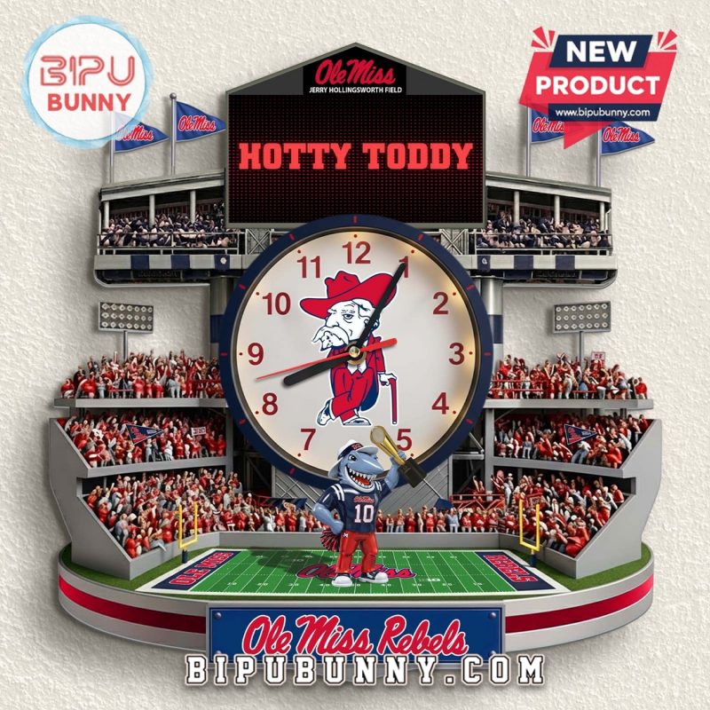 Ole Miss Rebels Stadium 3D Visual Effect Wall Decor Clock Ole Miss Rebels Stadium 3D Visual Effect Wall Decor Clock
