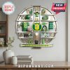 Oregon Ducks themed wall clock with team colors and logos on shelves.!