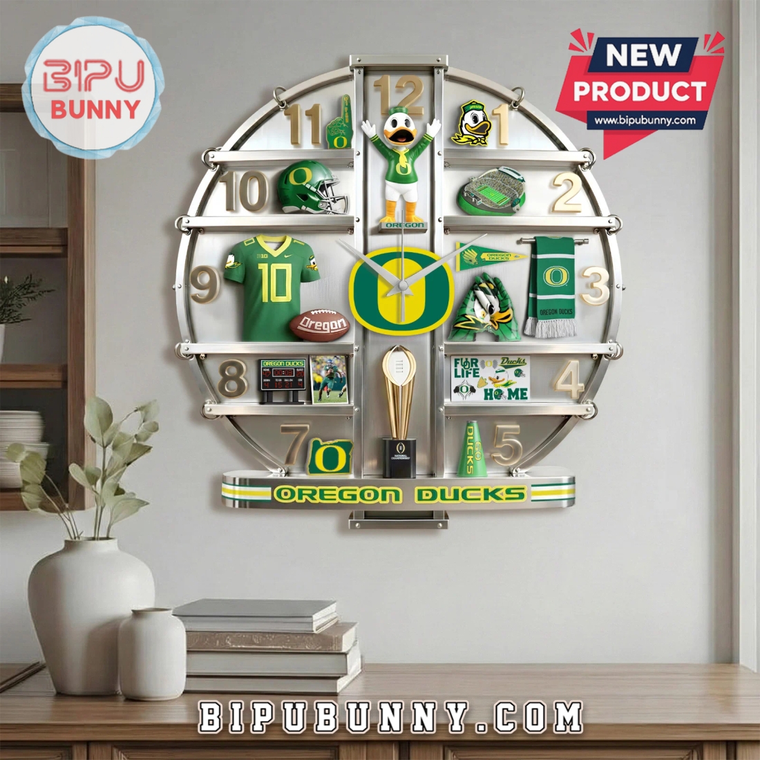 Oregon Ducks 3D Decorative Wall Clock Oregon Ducks 3D Decorative Wall Clock