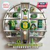 Oregon Ducks themed clock with Oregon Duck mascot and sports paraphernalia on display.!